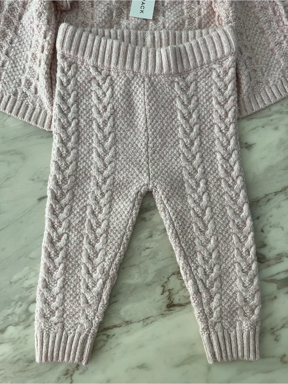 Janie and Jack Pale Pink Cable-Knit Cardigan & Pants Matching Set